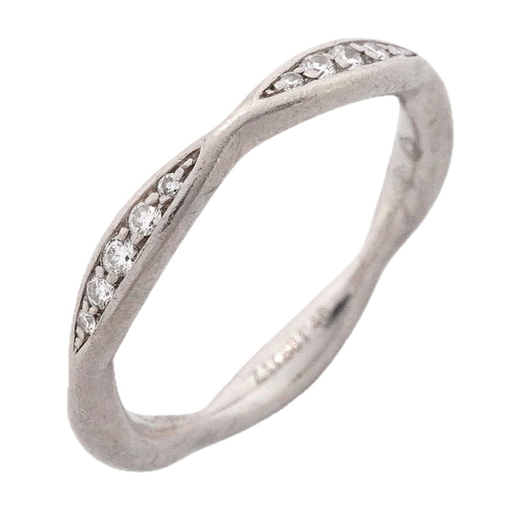 CHANEL Silver Diamond Ring #46